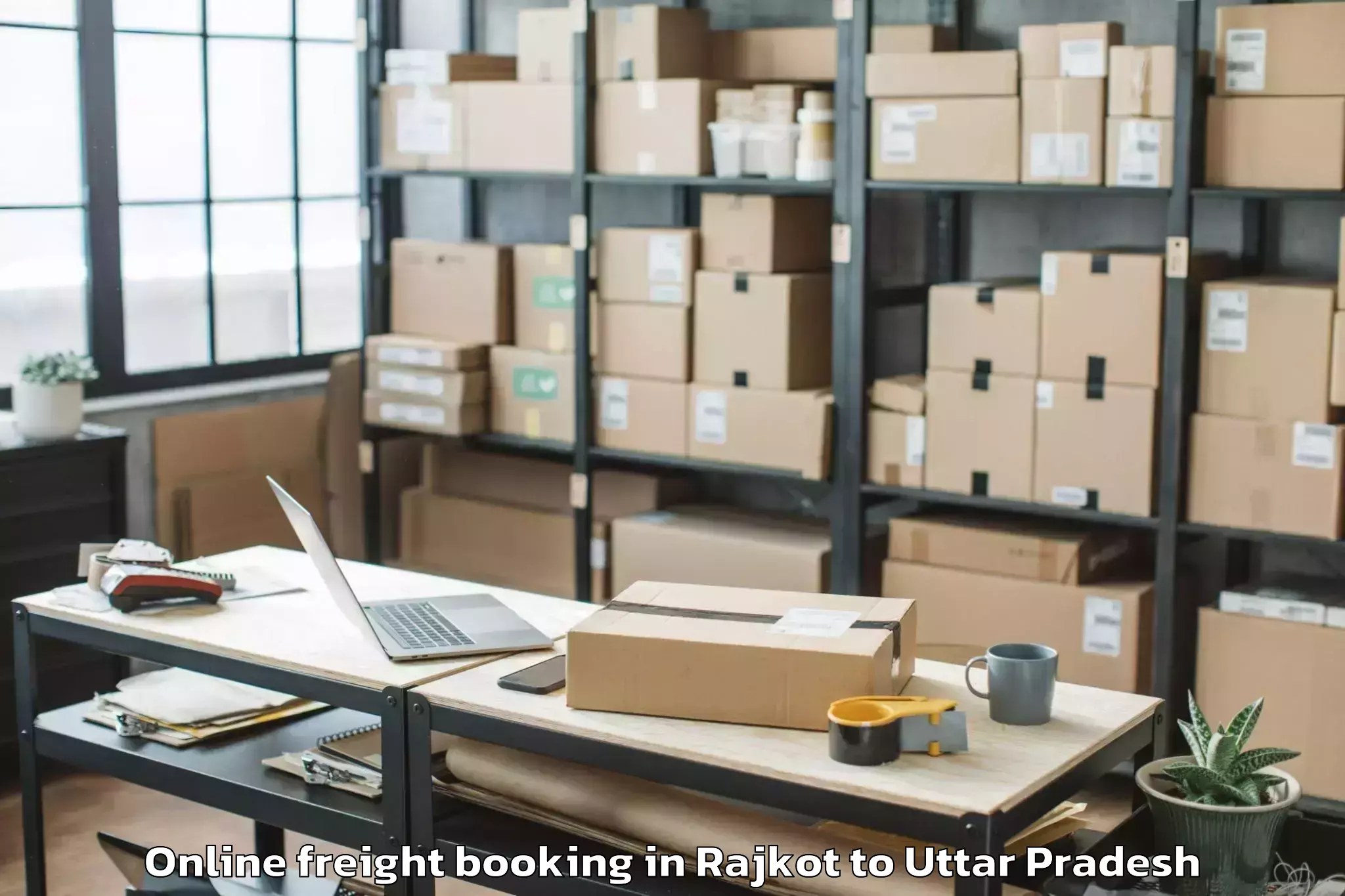 Reliable Rajkot to Maniar Online Freight Booking